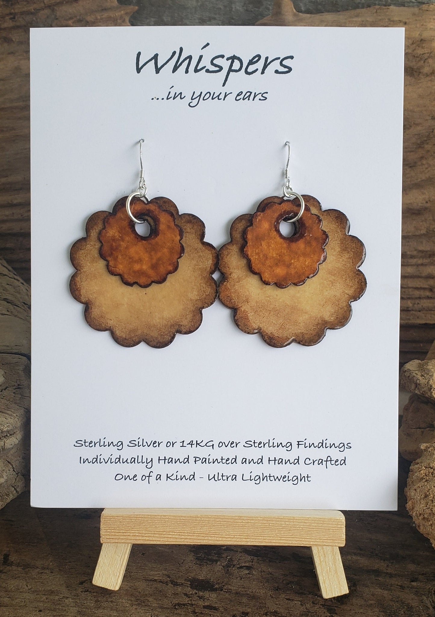 Scalloped Leatheresque Paper Earrings