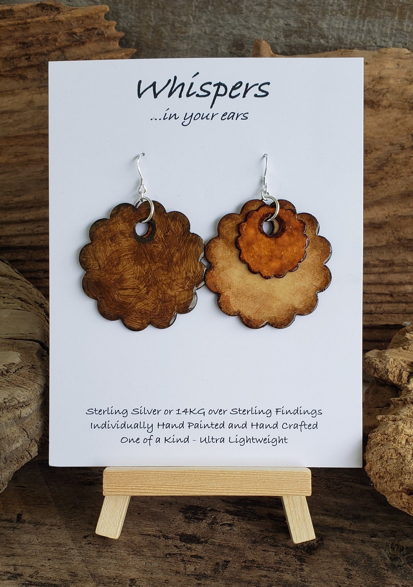 Scalloped Leatheresque Paper Earrings