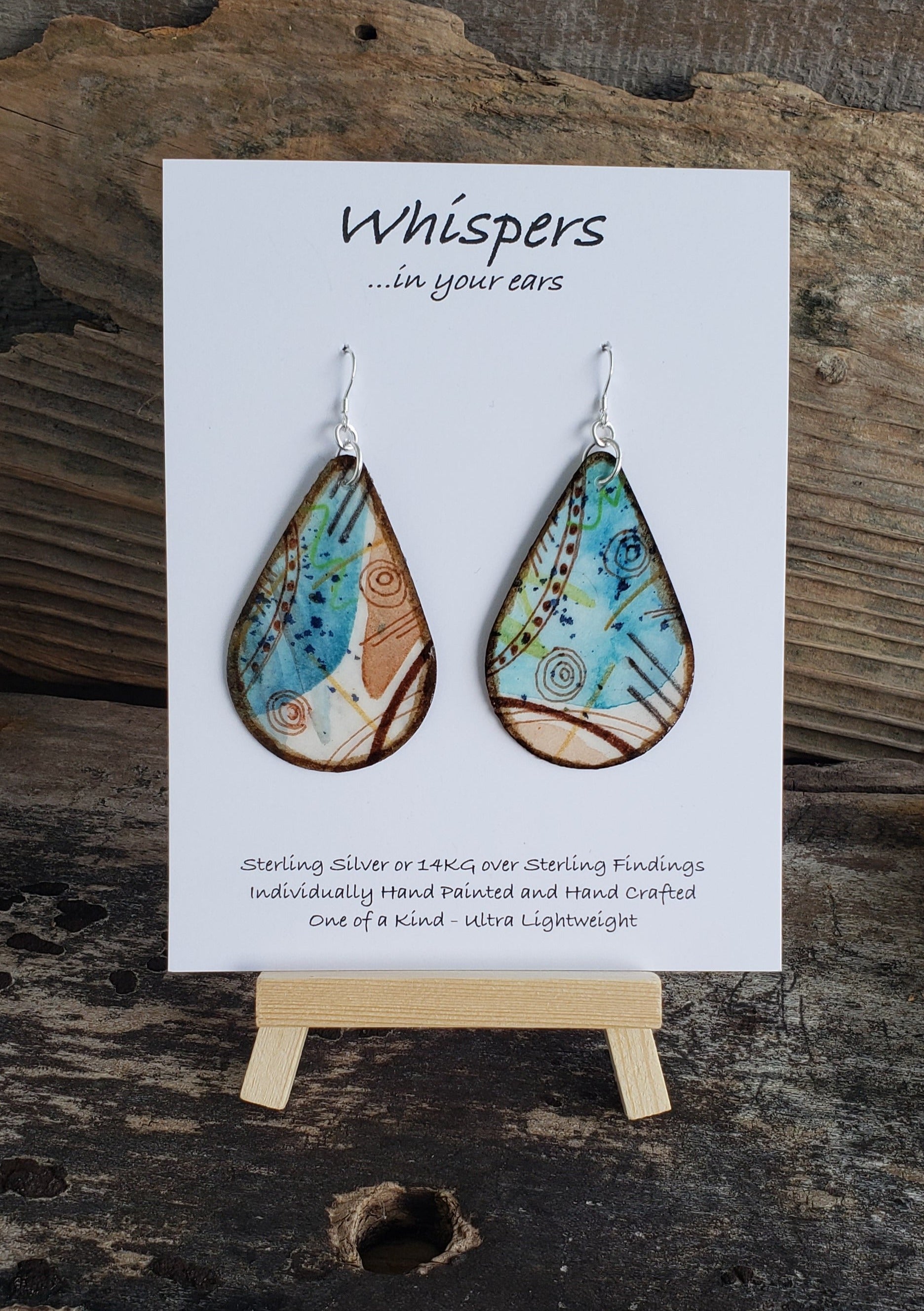 Nature's Colors Enamel copper 2024 and sterling silver earrings.