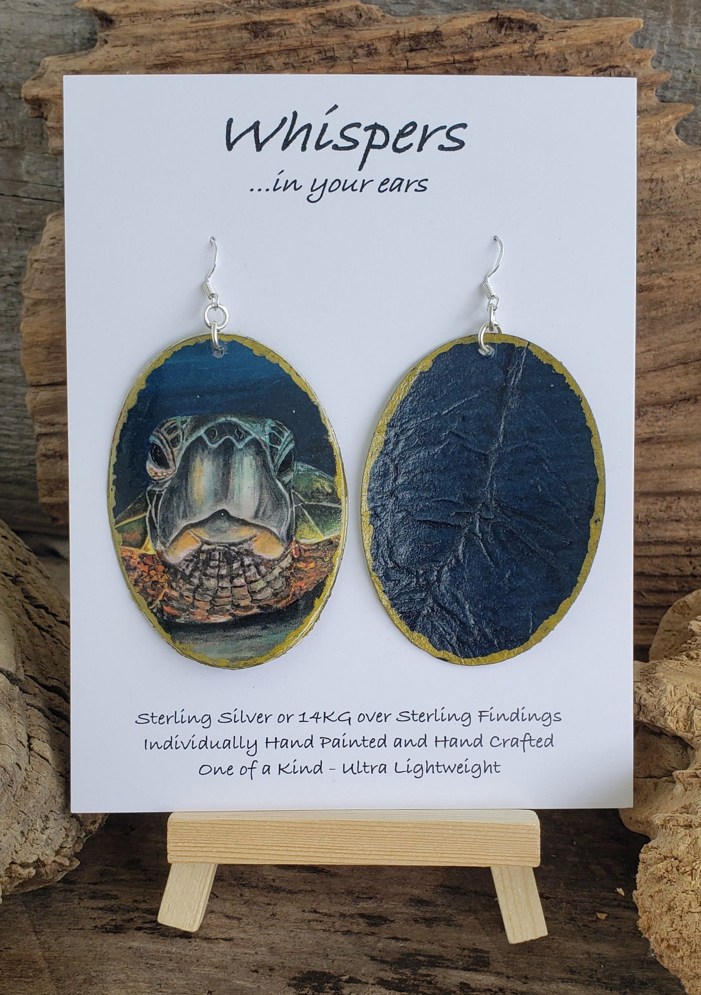 Sea Turtle Artist Print Paper Earrings