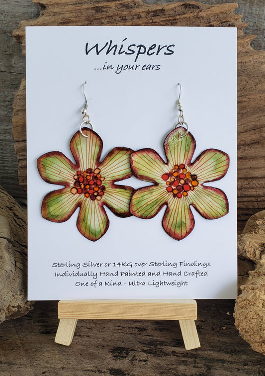 Bubble Lily Hand painted Paper Earrings