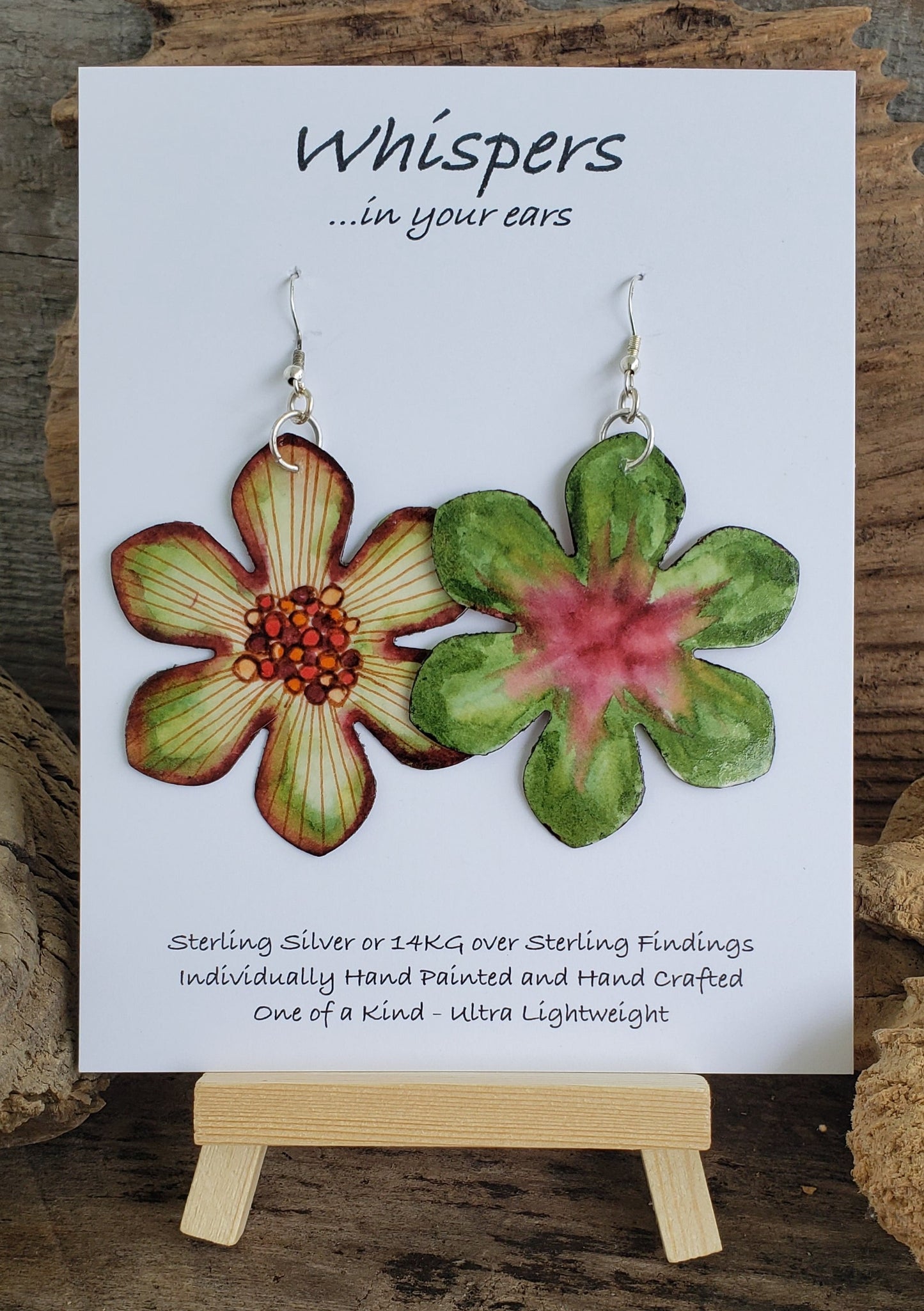 Bubble Lily Hand painted Paper Earrings