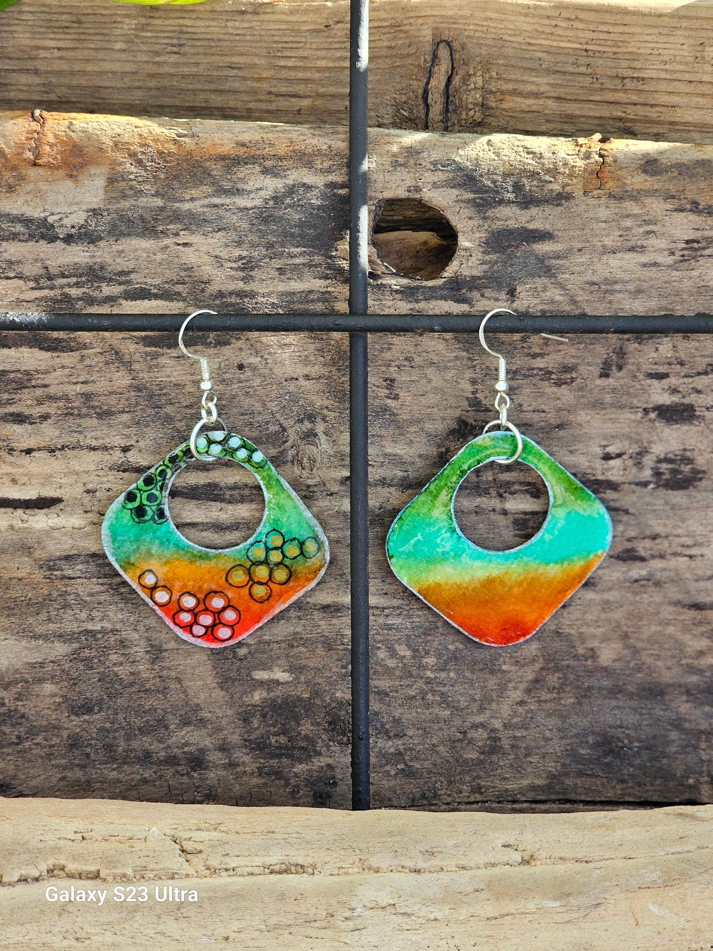 Dots and Color Paper Earrings