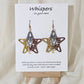 Star and Moon Painted Wood Die cut Earring