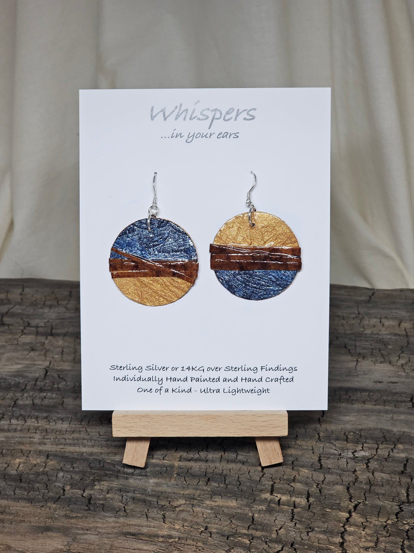 Metallic Wrap Artisanal Paper Earrings Hand Crafted