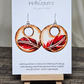 Red Feather Hand Painted Watercolor Paper Earrings