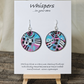 Pink and Aqua Pop Art Hand Painted Wood Earrings