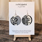 Retro Octopus Black and Silver Abstract Hand Painted Paper Earrings