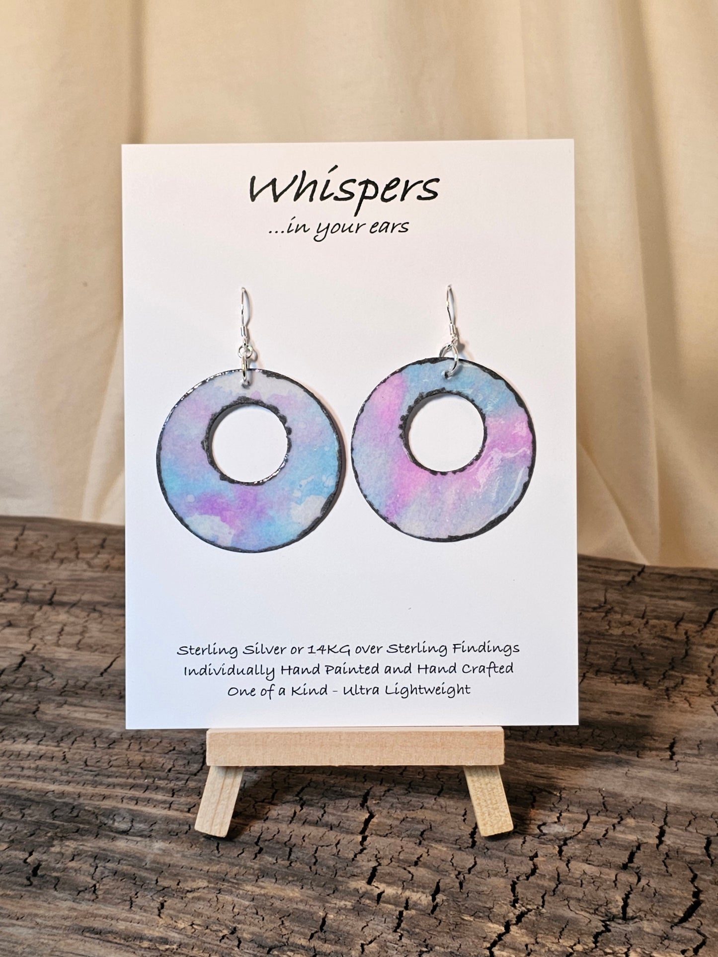 Blue Skies Hand Painted Paper Earrings