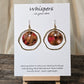 Rosey Gold Dangle Hand Painted Paper Earrings