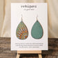 Boho Metallic Sunburst Hand Painted Wood Earrings