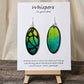 Teal Monarch Butterfly Hand Painted Wood Earrings