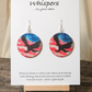 Patriotic Eagle Silhouette Wood Earrings Freedom Art Print by Lee M. Hein