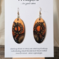 BOHO Abstract Metallic Hand Painted Wood Earrings