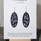 Modern Abstract Linear Black and Grey Hand Painted Paper Earrings