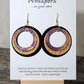 Purple Three Ring Hand Painted Paper Earrings