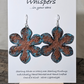 Faux Patina Copper Petals Hand Painted Paper Earrings