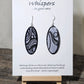 Modern Abstract Linear Black and Grey Hand Painted Paper Earrings