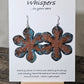 Faux Patina Copper Petals Hand Painted Paper Earrings