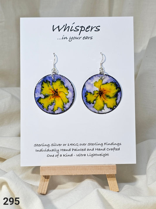 Blown Daffodil Hand Painted Paper Earrings