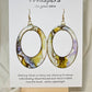 Abstract Periwinkle Mossy Swirl. Hand Painted Paper Earrings. Ultra lightweight, Large statement 2 1/2" Oval. Large oval cut out. Back is painted to match. Resin coating for durability. 14KG over Sterling Silver findings. Hangs 2 3/4" in length