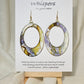 Abstract Periwinkle Mossy Swirl. Hand Painted Paper Earrings. Ultra lightweight, Large statement 2 1/2" Oval. Large oval cut out. Back is painted to match. Resin coating for durability. 14KG over Sterling Silver findings. Hangs 2 3/4" in length