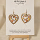 Metallic Hearts Wood Die cut hand Painted Earrings