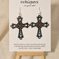 Brown and Turquoise Blue Faux Enamel Hand Painted Celtic Wood Cross Earrings. Cross and circle center painted to look aged and distressed. 2 1/4" Cross. Back is painted to match. Enameled for durability. Sterling Silver findings. Hangs 2 3/4" in length