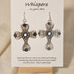 Weathered Wood Cross Hand Painted Wood Earrings. White, Beige and Brown2 1/4" Cross. Back is painted to match. Enameled for durability. Sterling Silver findings. Hangs 2 1/2" in length