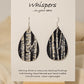 Birch Trees Hand Painted Wood Earrings. 2" Teardrop. Painted birch tree scene on black background. Back is painted to match. Enameled for durability. Sterling Silver findings. Hangs 2 1/2" in length