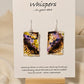 On the Fence Beach Scape Hand Painted Paper Earrings. Colorful abstract beach scape. Back is painted to match. Resin coating for durability. Sterling Silver findings. Hangs1 3/4" in length