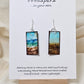 Blowing Ocean Scape Hand Painted Paper Earrings. Ultra lightweight ! 1/2" Rectangle painted in watercolor. Abstract ocean scape. Aqua, blues and browns. Back is painted similar design. Resin coating for durability. Sterling silver findings. Hangs 1 3/4" in length