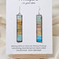 Vintage Beach Reflections Hand Painted Paper Earrings. Ultra lightweight 1/2" x 2 1/2" elongated rectangle. Watercolor abstract beach reflection. Distressed edge in brown. Back is painted with similar design. Resin coating for durability. Sterling Silver findings. Hangs 2 3/4" in length