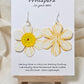 Yellow Burst Layered Flower Hand Painted Paper Earrings. Ultra lightweight 2 1/2" in diameter. Watercolor painted to resemble bright White and yellow flower with deep yellow veining. Center is separate layer painted. Back is painted in complimentary colors. Resin Coating for durability. Sterling Silver findings. Hangs 2 5/8" in length