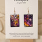Puzzled Hand Painted Paper Earrings.&nbsp; Ultra lightweight 1 5/8" rectangle painted multicolor puzzle. Back is painted with the same design. Resin coating for durability. Mixed metal findings Sterling silver and 14KG over sterling ear wires. Hangs 1 3/4" in length