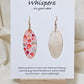 Wings Magnified Hand Painted Paper Earrings.&nbsp; Ultra lightweight 2" Elongated oval. Painted multicolored in pastels. Back is painted in white iridescent pearl. Resin coating for durability. Mixed metal findings Sterling silver and 14KG over sterling ear wires. Hangs 2 1/8" in length