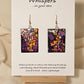 Puzzled Hand Painted Paper Earrings.&nbsp; Ultra lightweight 1 5/8" rectangle painted multicolor puzzle. Back is painted with the same design. Resin coating for durability. Mixed metal findings Sterling silver and 14KG over sterling ear wires. Hangs 1 3/4" in length
