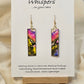 Pink Mountainside Hand Painted Watercolor Paper Earrings