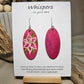 Pink Lily Bloom Hand Painted Wood Earrings. Lily floral bloom, painted in acrylics. Back is painted in similar color. Ultra light weight. Enameled for durability. 2" Elongated wood oval. Sterling silver mixed metals with sterling silver findings and hangs 2 1/4" in length