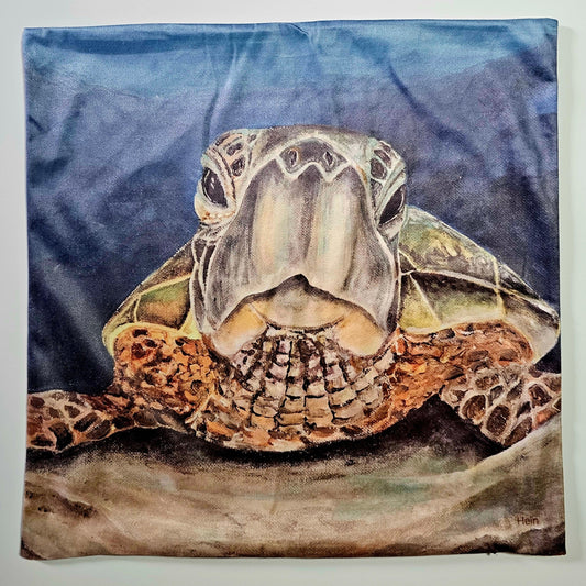 Sea Turtle design on a blue background 